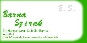 barna szirak business card