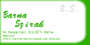 barna szirak business card